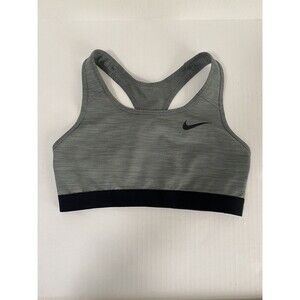 Nike Dri Fit Sports Bra Gray Stripes Size Medium